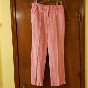 Pink linen pants
